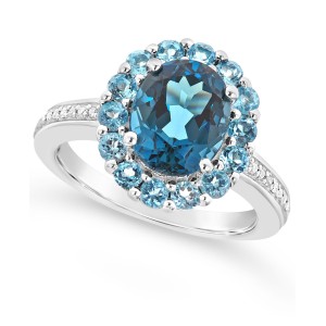 Blue (3-1/5 ct. t.w.), Blue (1-1/4 ct. t.w.) and (1/10 ct. t.w.) Ring