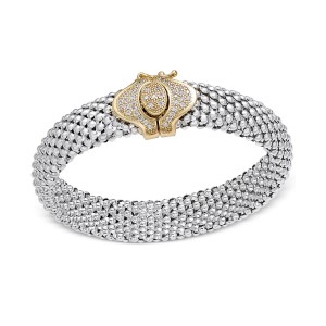 Dew Drop Popcorn Mesh Bracelet (1/2 ct. t.w.) and 14k Plated Gold