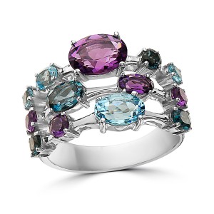 Multi-Gemstone Trle Row Statement Ring (3-3/4 ct. t.w.)