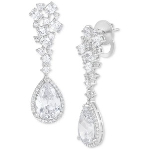 Cubic Pear Cluster Drop Earrings