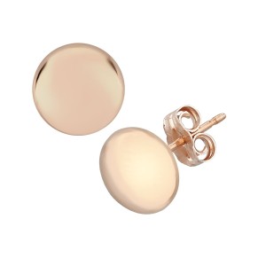 Flat Ball Stud Earrings Set in 14k Gold (5mm)