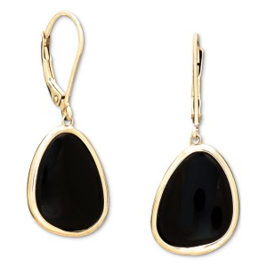 Black Onyx Abstract Earring in 18k Gold Over