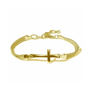 Cross Bracelet in Plate or 18k Gold Plate