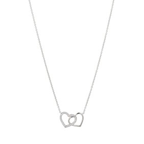 -Tone Double Heart Necklace 16