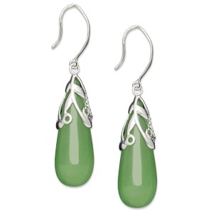 Earrings, Leaf Top Teardrop Earrings