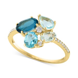 Multi-Gemstone (1-7/8 ct. t.w.) & (1/10 ct. t.w.) Ring in 14k Yellow Gold