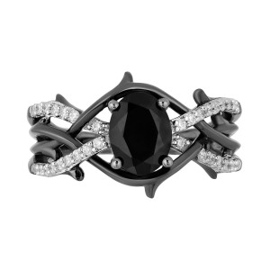 Onyx & (1/5 ct. t.w.) Ring