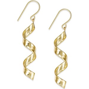 Swirl Drop Earrings in 10k Gold