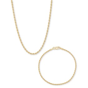 2-Pc. Set Polished Rope Collar Necklace & Matching Bracelet