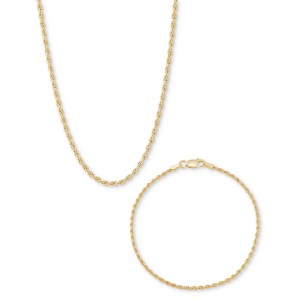 2-Pc. Set Polished Rope Collar Necklace & Matching Bracelet