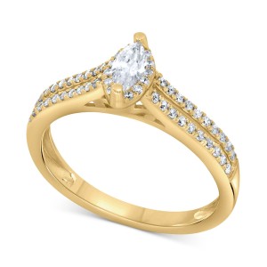 Double Row Engagement Ring (1/2 ct. t.w.) in 14k White, Yellow or Gold