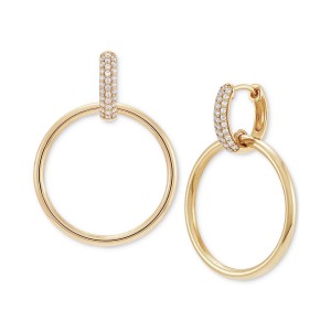 Pavé Door Knocker Drop Earrings (1/4 ct. t.w.) in 14k Gold