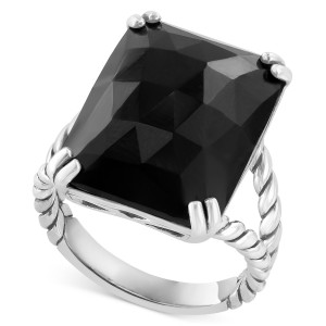 Onyx Rope Statement Ring