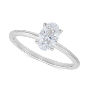 Oval Solitaire Engagement Ring (1 ct. t.w.) in 14k White Gold