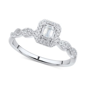 Octagon-Cut Ring (1/3 ct. t.w.) in 14k White Gold