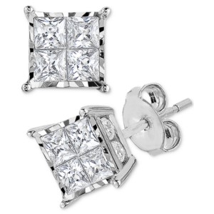 Cluster Stud Earrings (1/2 ct. t.w.) in 14k