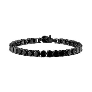 Black Spinel Tennis Bracelet in Black