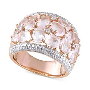 Quartz (6 ct. t.w.) & (1/20 ct. t.w.) Openwork Statement Ring in Gold-Plated