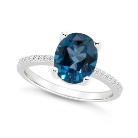 Women's Blue (3-3/5 ct.t.w.) and (1/10 ct.t.w.) Ring
