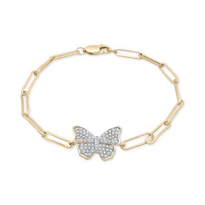 Butterfly Bracelet (1/6 ct. t.w.) in 14k Gold-Plated