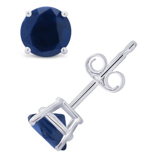 Sapphire (1-1/5 ct. t.w.) Stud Earrings in 14K White Gold