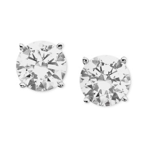 Colorless Stud Earrings in 18k White Gold