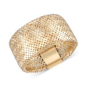 Openwork Mesh Stretch Ring in 14k Gold