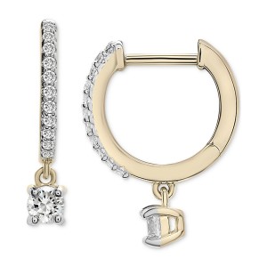 Dangle Hoop Earrings (1/4 ct. t.w.) in 14k Gold