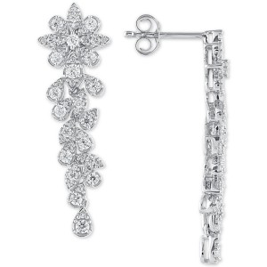 Floral Drop Earrings (1 ct. t.w.) in 14k White Gold