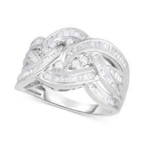 Baguette Crossover Statement Ring (1 ct. t.w.)