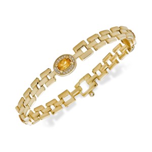 Citrine (1-1/5 ct. t.w.) & White Panther Bracelet in 14k Gold-Plated