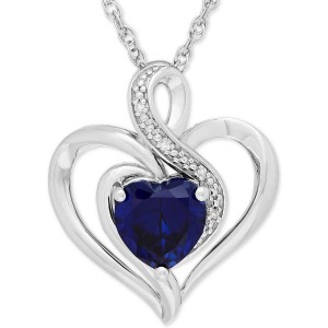 Birthstone Gemstone & Heart Pendant Necklace