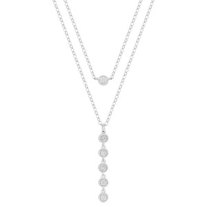 Cluster Layered Necklace (1/10 ct. t.w.), 16