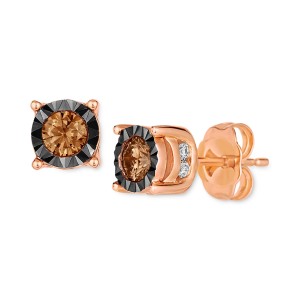 Chocolate & Nude Stud Earrings (1/2 ct. t.w) in 14k Gold