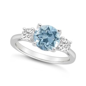 Women's Blue (2-2/5 ct.t.w.) and White (2/3 ct.t.w.) 3- Ring
